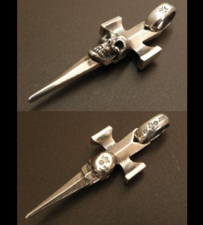 Photo5: Half Single Skull Dagger Square Bottom & H.W.O Pendant