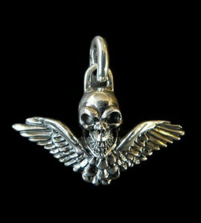 Photo1: Wing Skull Pendant