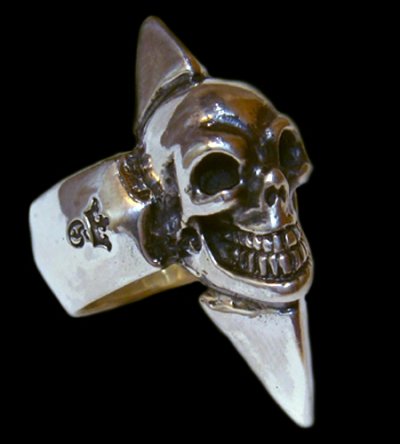 Photo1: Skull with Spike Ring