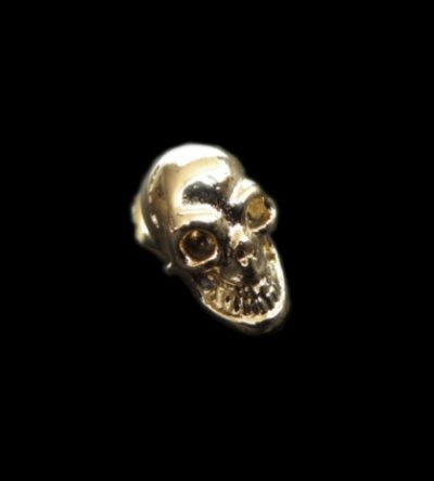 Photo1: 18k Gold Twelve Small Skull Pierce (Screw type)