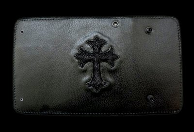 Photo1: Stingray Cross Inlay Buffalo Long Wallet