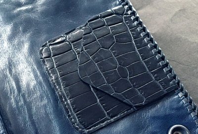 Photo4: Crocodile Head & HornBack Plain Long Wallet