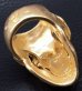 Photo3: Gold Old Skull Full Face Ring [Pure Gold Color Finish]