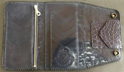 Photo2: Crocodile Tail Doble Spine(L) Long Wallet