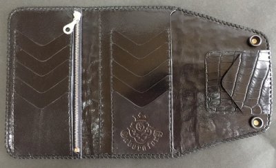 Photo2: Crocodile Tail Doble Spine(L) Long Wallet