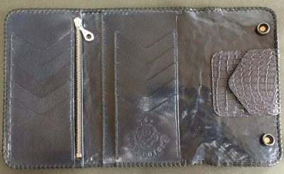 Photo2: Crocodile Horn Back Long Wallet