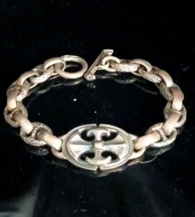 Photo2: Quarter Battle-Ax Oval With H.W.O & Chiseled Anchor Links Bracelet