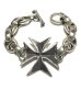 Photo1: Half Maltese Cross ID With H.W.O & Chiseled Anchor Links Bracelet [B-304] (1)
