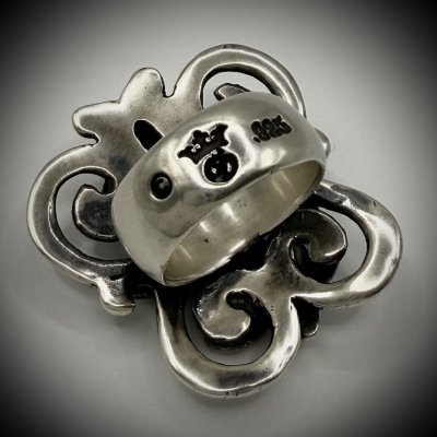 Photo3: Half Cross on Butterfly Ring