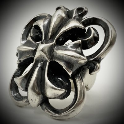 Photo1: Half Cross on Butterfly Ring