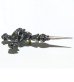 Photo3: Large Skull On 2 Skulls Hammer Cross Double Face Dagger Steering Wheel Ornament (3)