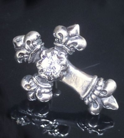 Photo2: 1/64 4Heart Crown Cross With Diamond Pierce
