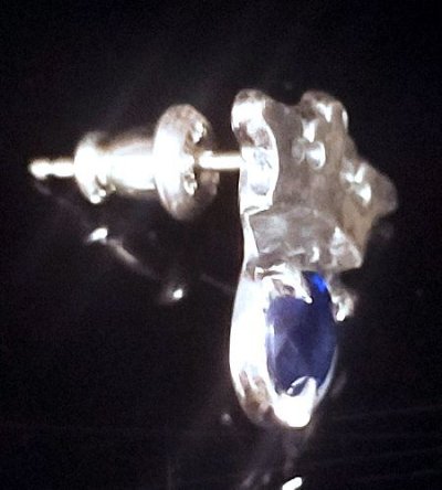 Photo2: G&Crown Blue Super CZ Diamond Pierce