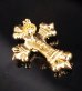 Photo5: 18k Gold 1/64 4Heart Crown Cross With Diamond Pierce