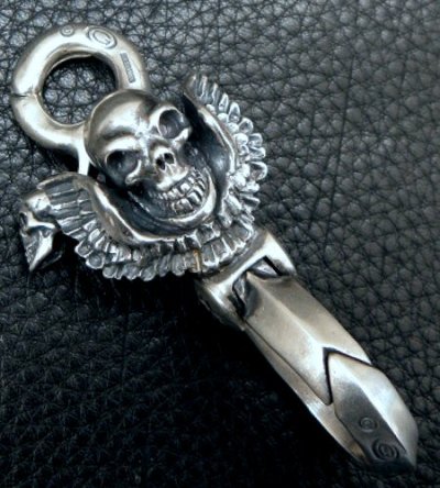 Photo2: Skull Wing On Clip With Triangle Wire Hook