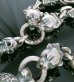 Photo10: Skull On Snake Keeper With 4 Boat Neck Panther & 8 Skulls Small Oval Links Wallet Chain