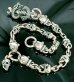 Photo1: Skull On Snake Keeper With 4 Boat Neck Panther & 8 Skulls Small Oval Links Wallet Chain (1)