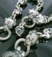 Photo11: Skull On Snake Keeper With 4 Boat Neck Panther & 8 Skulls Small Oval Links Wallet Chain