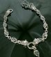 Photo12: Skull On Snake Keeper With 4 Boat Neck Panther & 8 Skulls Small Oval Links Wallet Chain
