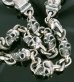 Photo7: Skull On Snake Keeper With 4 Boat Neck Panther & 8 Skulls Small Oval Links Wallet Chain