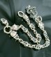 Photo8: Skull On Snake Keeper With 4 Boat Neck Panther & 8 Skulls Small Oval Links Wallet Chain