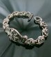 Photo1: Quarter Cross Oval With Crown & 9 Quarter Skull Links Bracelet (1)