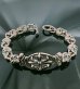 Photo2: Quarter Cross Oval With Crown & 9 Quarter Skull Links Bracelet (2)