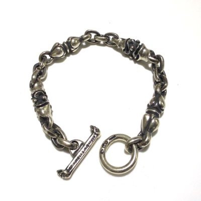 Photo1: Half Noodle & Macaroni & Half Small Oval Links Bracelet
