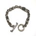 Photo1: Half Noodle & Macaroni & Half Small Oval Links Bracelet (1)