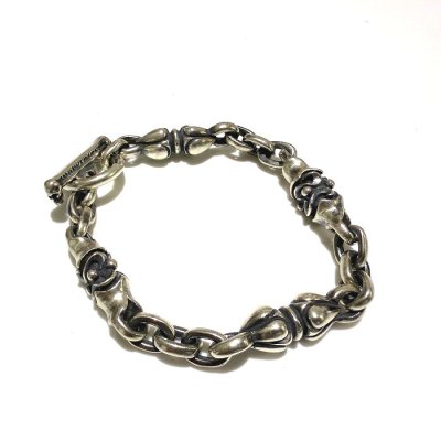Photo2: Half Noodle & Macaroni & Half Small Oval Links Bracelet