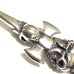 Photo5: Half Triple Skull Dagger With Crown Round Bottom Pendant