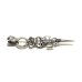 Photo2: Half Triple Skull Dagger With Crown Round Bottom Pendant (2)