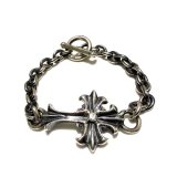 Diamond With Grooved Cross & 7Chain Bracelet