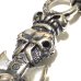 Photo6: Half Triple Skull Dagger With Crown Round Bottom Pendant