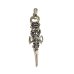 Photo10: Half Triple Skull Dagger With Crown Round Bottom Pendant
