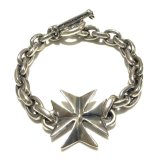 Maltese Cross & Half Small Oval Links Bracelet