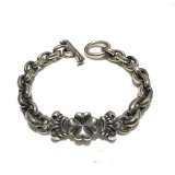 1/8 4Heart Crown & Half Small Oval Chain Bracelet