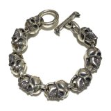 All Slant Head Skulls Link Bracelet
