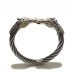 Photo4: Horse With Teeth 7mm Cable Wire Bangle