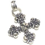 Gothic Cross With Chevron Bail Pendant 