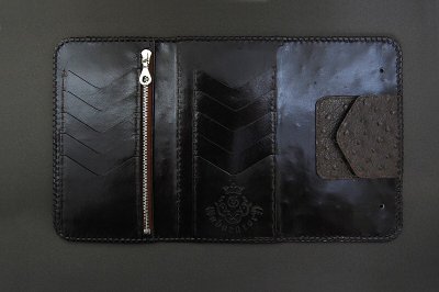 Photo4: Stingray Cross Inlay Ostrich Long Wallet