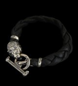 Half Lion Wide Lacing braid leather bracelet