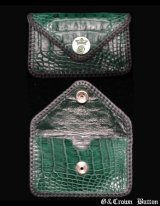 Crocodile Skin HornBack (Green) Card Case