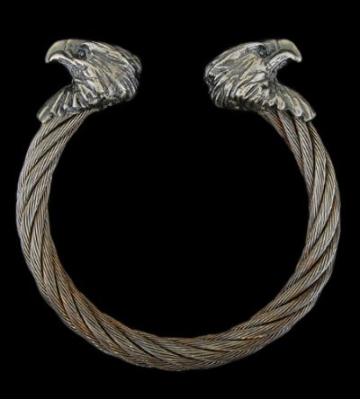 Photo1: Eagle Cable Wire Bangle