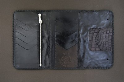 Photo3: Crocodile Head&HornBack Long Wallet