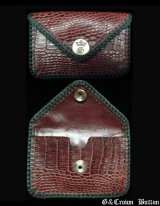 Crocodile Skin Belly (Red )Card Case