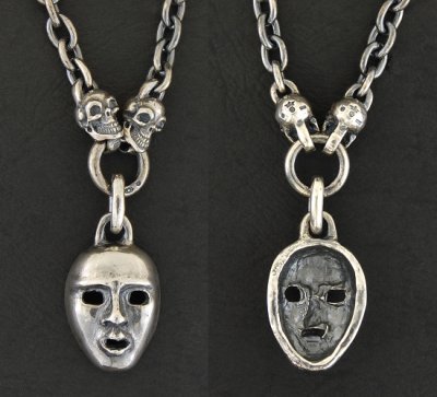 Photo4: Face With 2 Quarter Skull & 7Chain Necklace