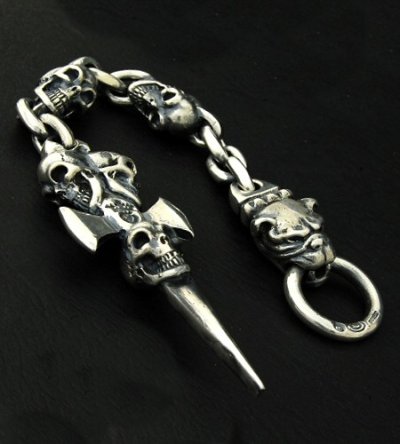 Photo3: Triple Skull Dagger & Old Bulldog Wallet Hanger