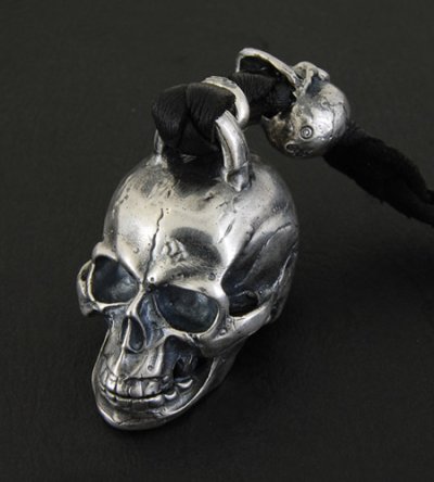 Photo3: XL Skull With Lion Leather Wallet Hanger