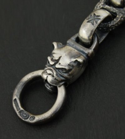 Photo4: Bulldog With H.W.O & Chiseled Anchor Links Bracelet